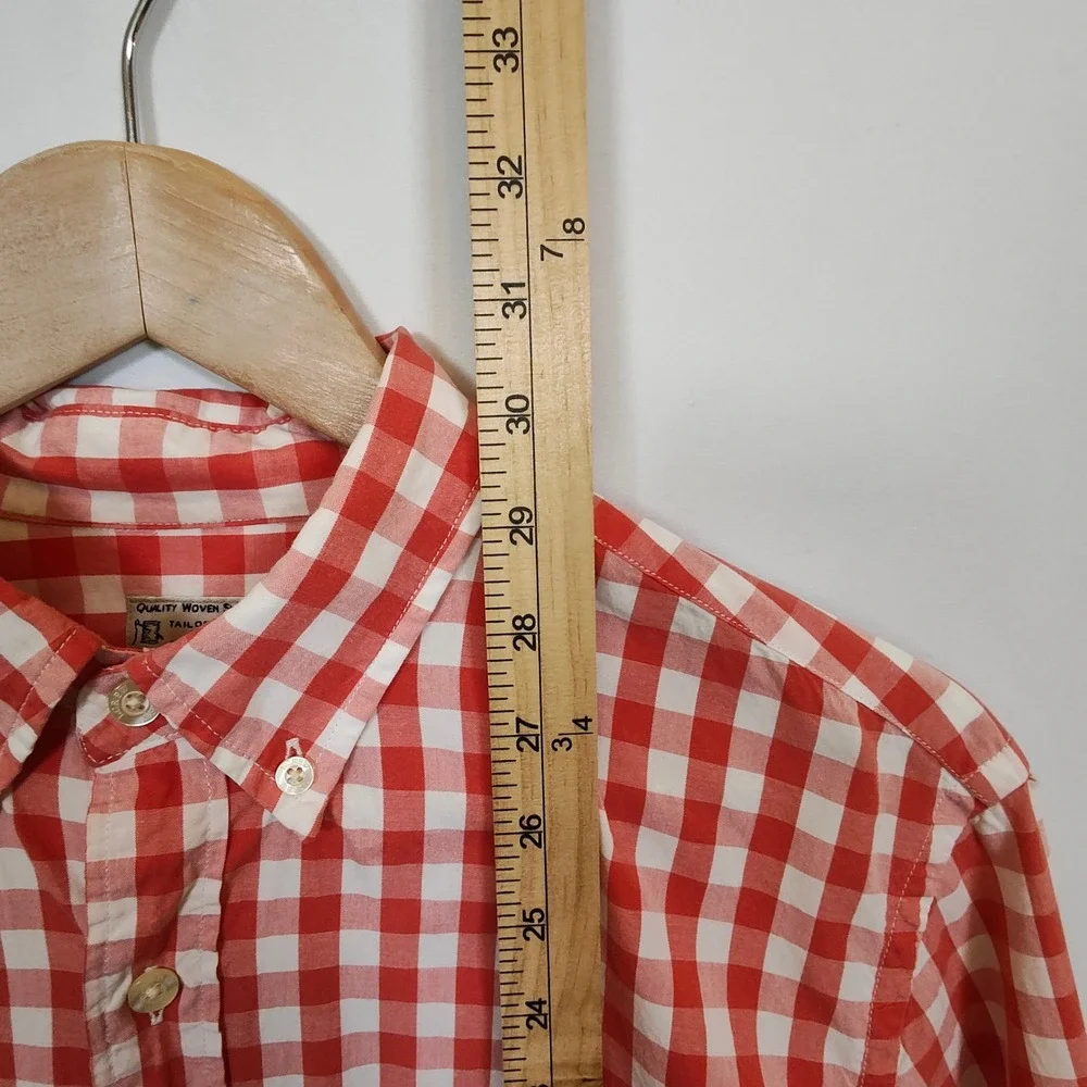 J.Crew Button-Down Shirt Men's Medium Red Checkered Long Sleeve